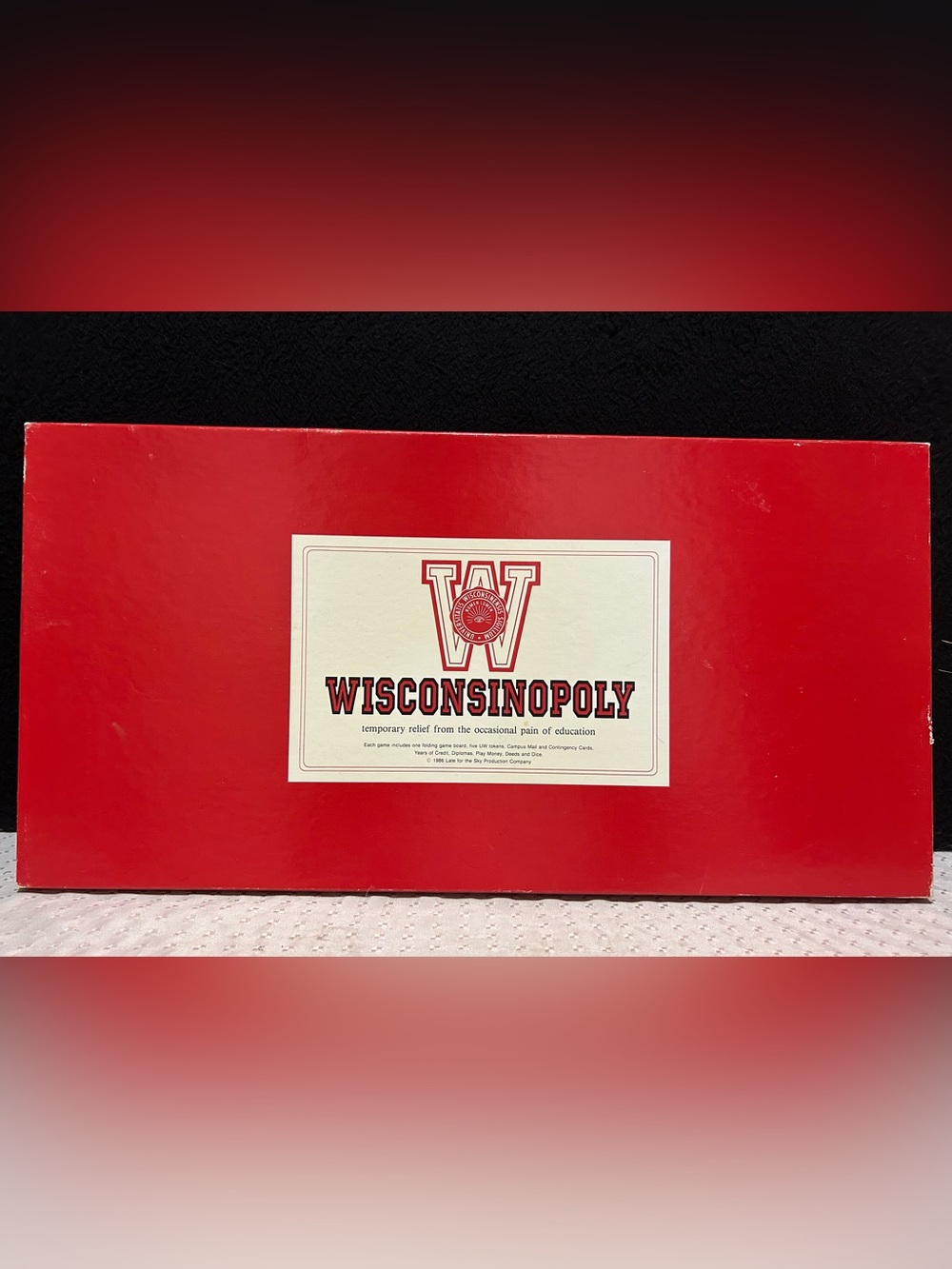 Vintage 1986 Wisconsin UW Badgers Wisconsin-Opoly Board Game Late For The Sky